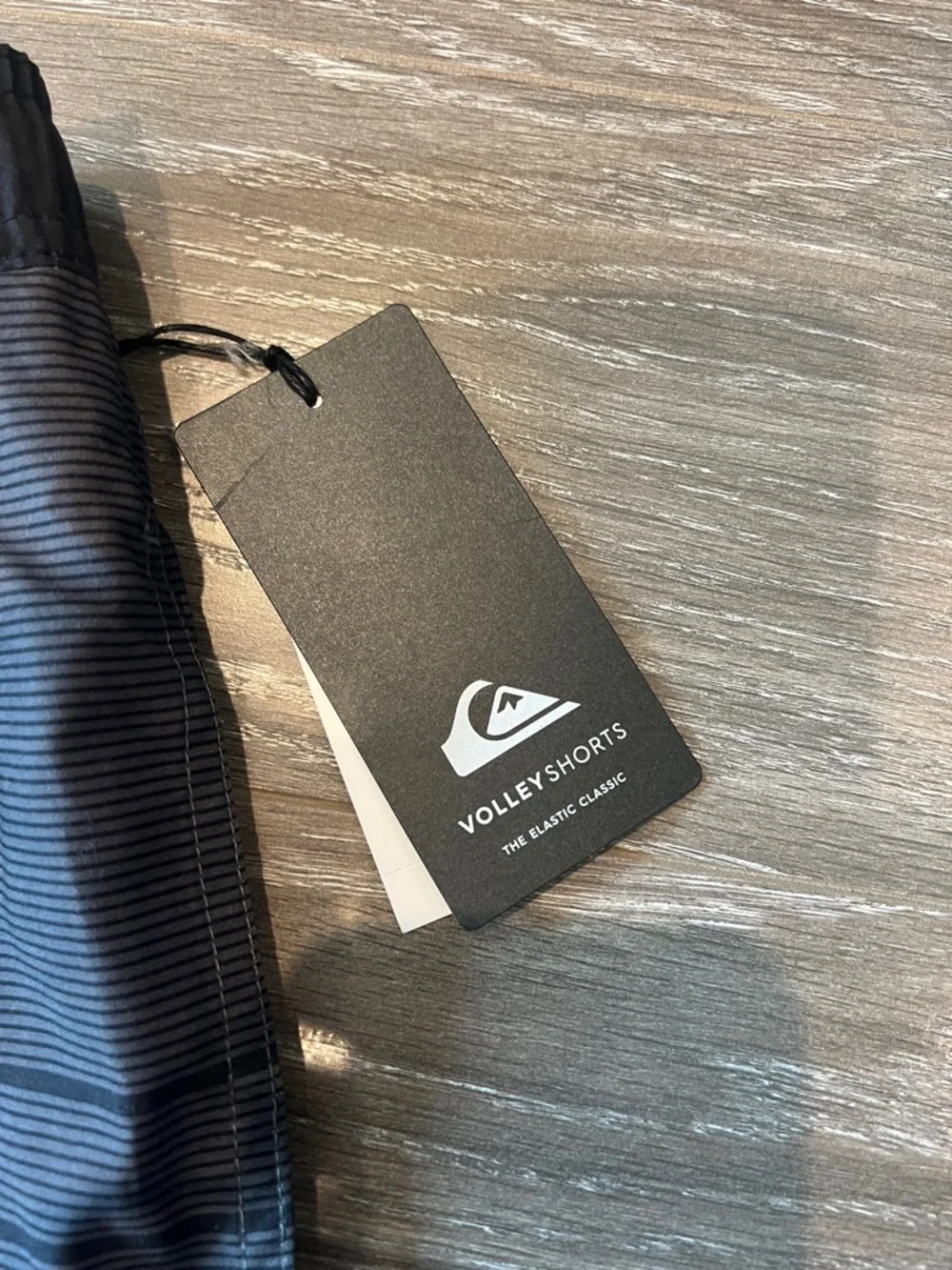 Quiksilver Grey and Black Striped Volley Shorts
